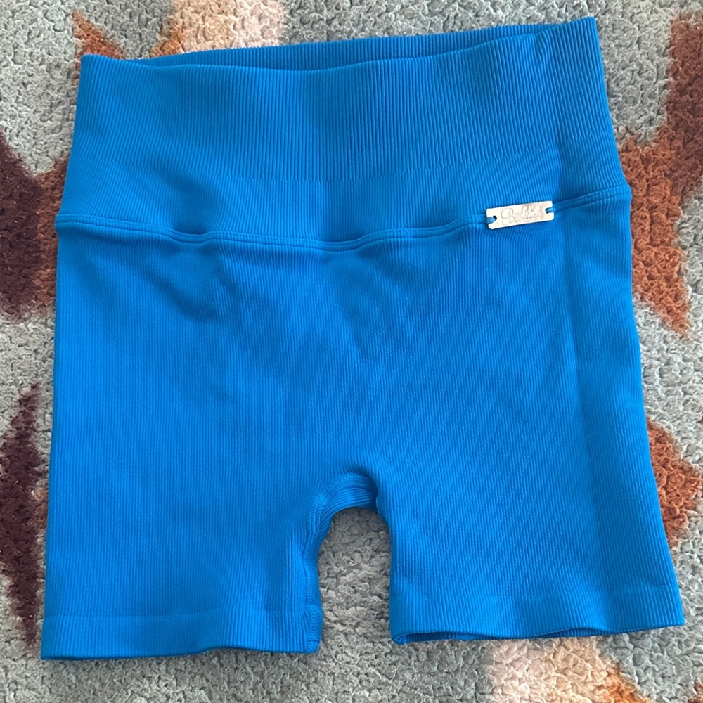 Bombshell Sportswear size XS Blue Ribbed Biker Shorts
